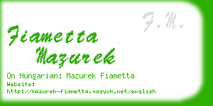 fiametta mazurek business card